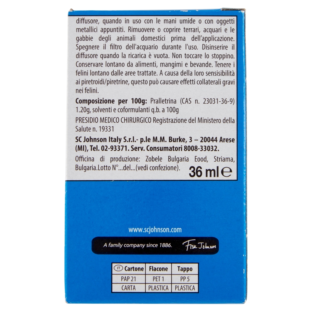 Raid Liquido Elettrico Antizanzare Comuni e Tigre, 60 notti, Ricarica 36 ml